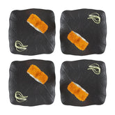 Bonna China Noir 7.5" x 7.5"  Square Black Porcelain Plate (Set of 4)